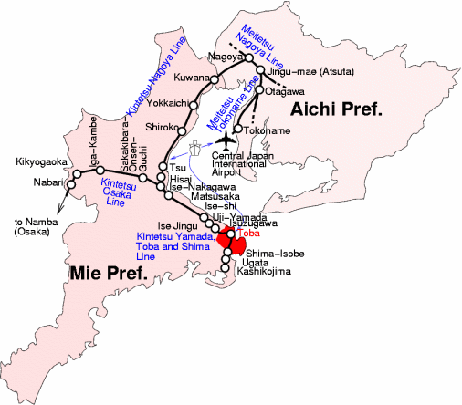 Image result for Map of aichi and mie prefecture